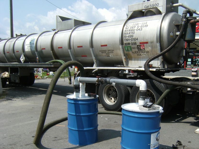 Tanker and drums from the original Oil Recovery website