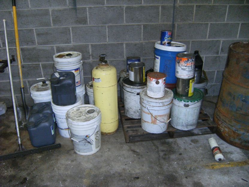 Chemical containers prepared for lab pack service